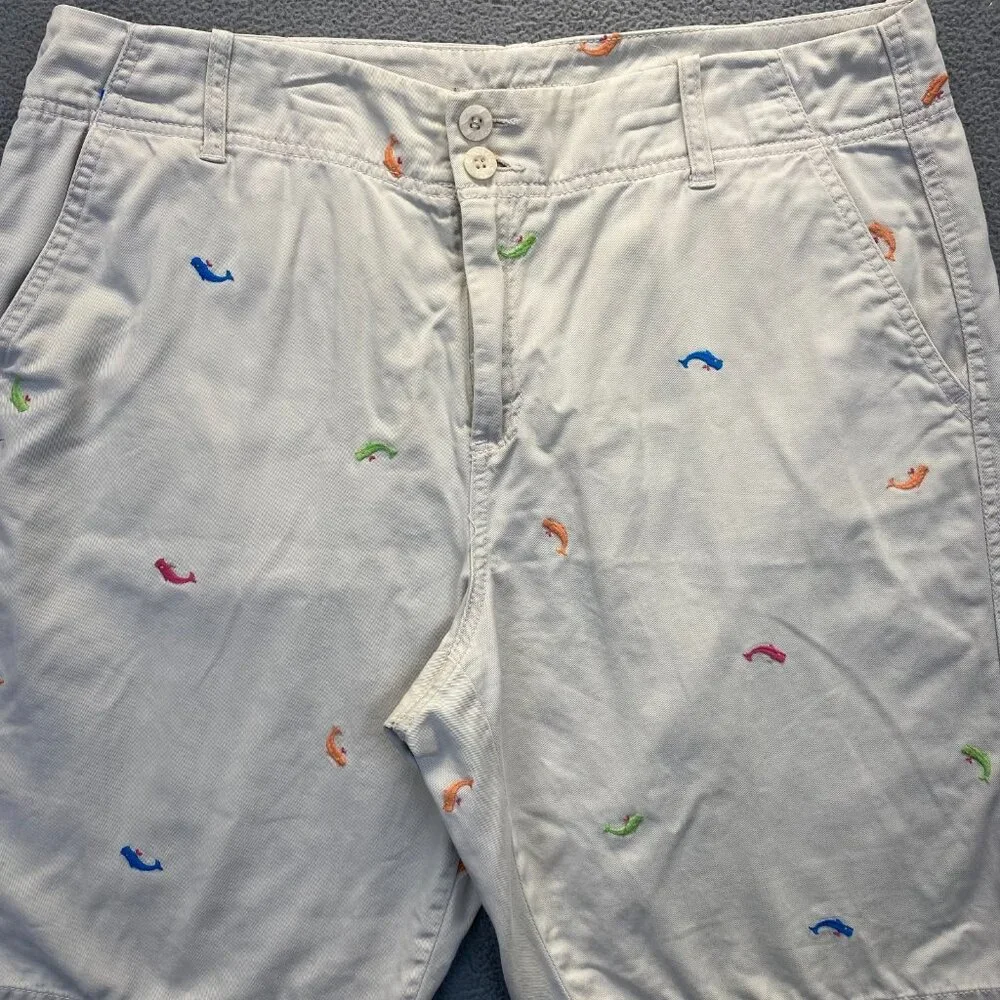 bamboo trader bermuda Beige shorts size 14 Embroidery,Pockets Zipper